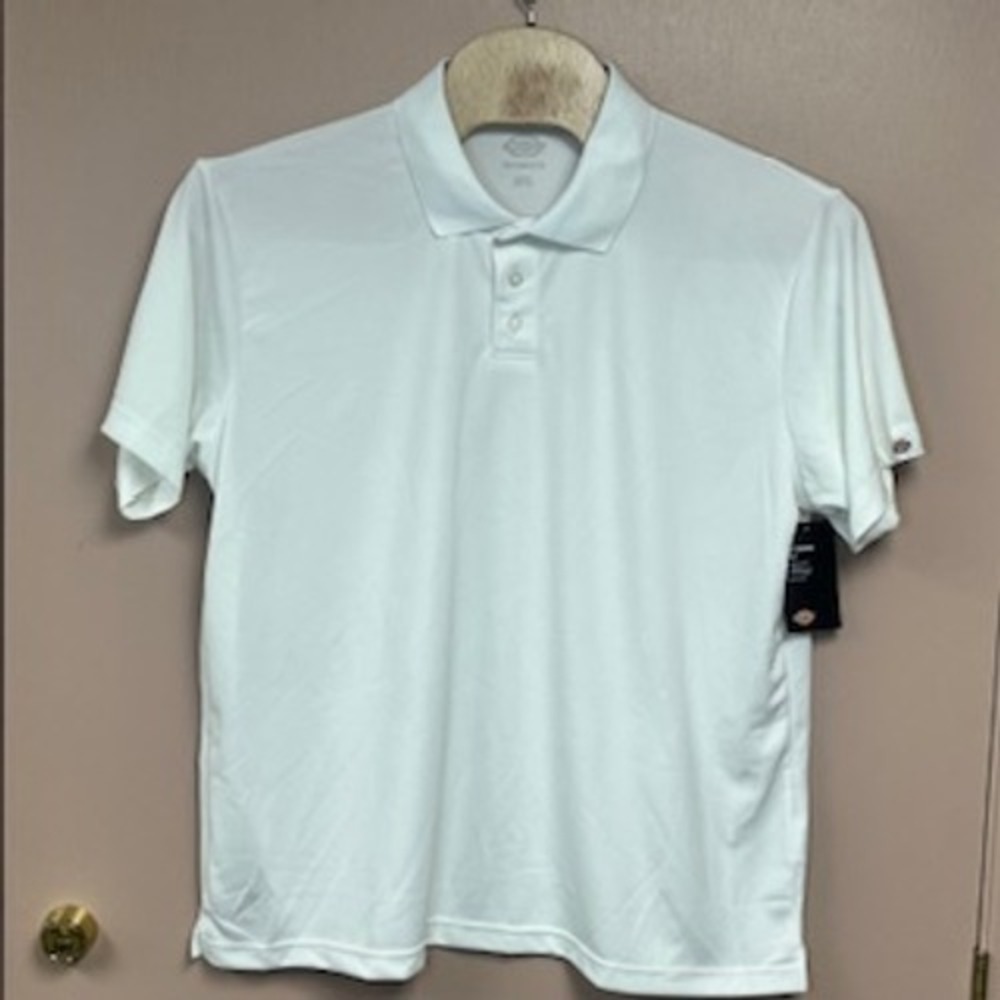 Dickies Mens Performance Polo Shirt White 2XL Moisture Wicking WS247FWH NEW
